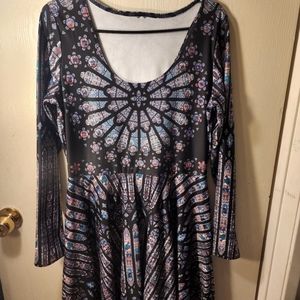 Long sleeve skater dress